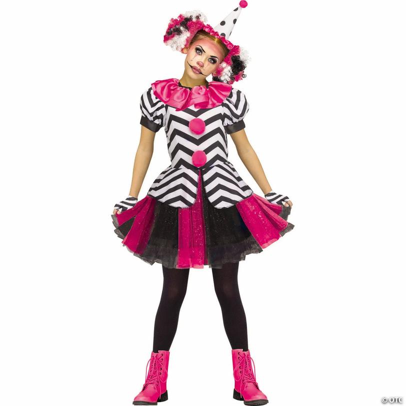 Kids Circus Harlequin Dress Costume - Medium 8-10 Image