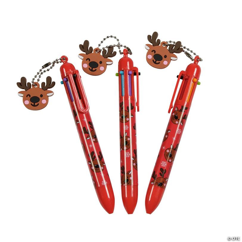 Christmas Shuttle Pens with Reindeer Charm - 12 pc Image