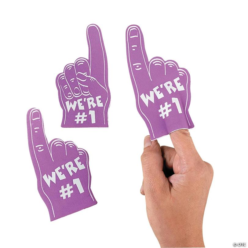 Mini Team Spirit Purple Foam Fingers - 12 Pc. Image