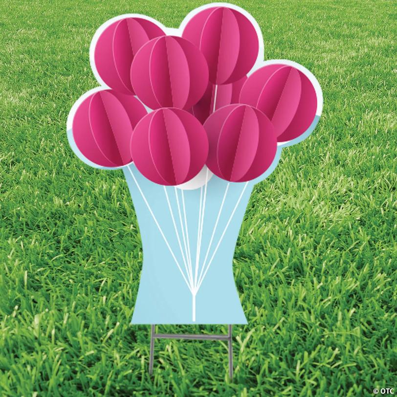 24" x 30" Pink Balloons Yard Sign Image