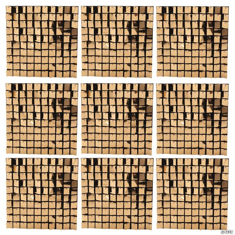 Bulk  24 Pc. Gold Sequin Shimmer Wall Panels Image