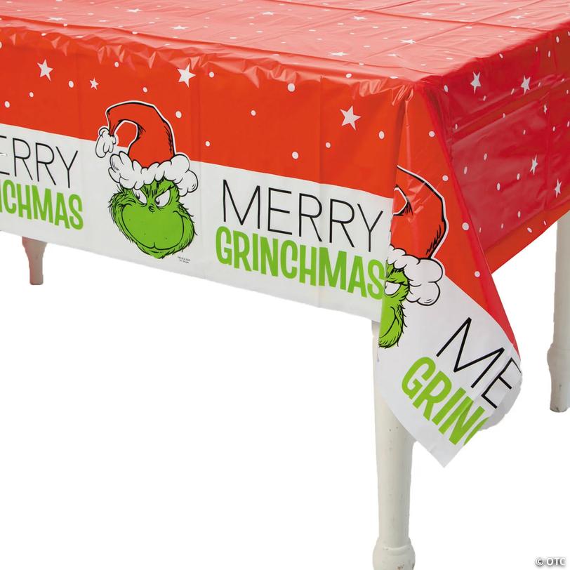 Dr. Seuss&amp;#8482; Merry Grinchmas Rectangle Tablecloth - 108" x 54" Image