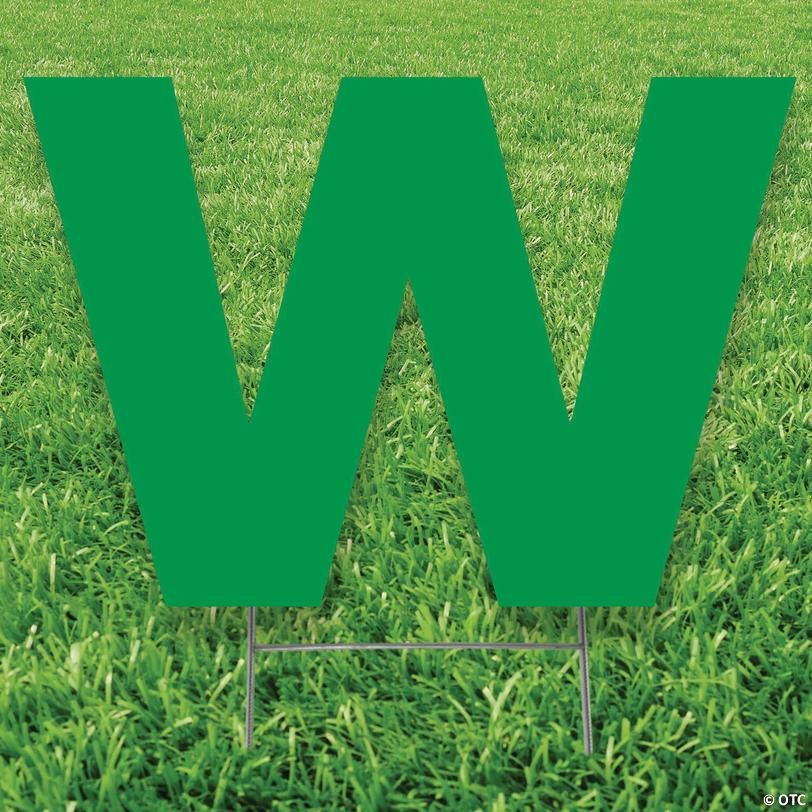 20" x 20" Green Letter W Yard Sign Image