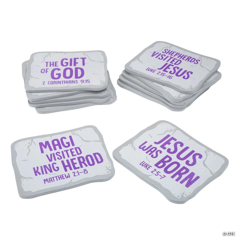 Nativity Story Bible Verse Stepping Stones - 12 pc Image