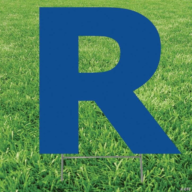 20" x 20" Blue Letter R Yard Sign Image