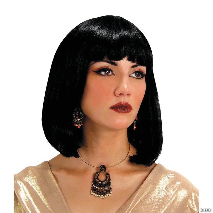 Black Bob with Bangs Egyptian Wig Image