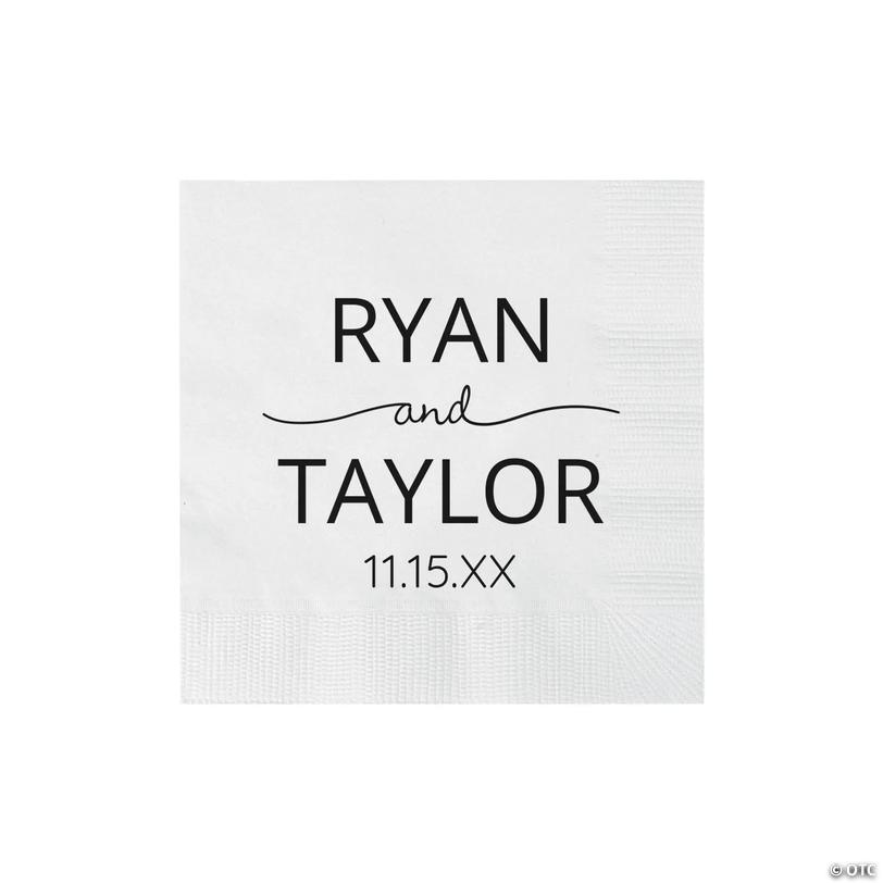 Bulk 50 Ct. Personalized Names Print Beverage Napkins Image