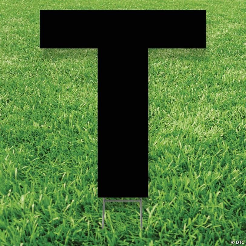 20" x 20" Black Letter T Yard Sign Image