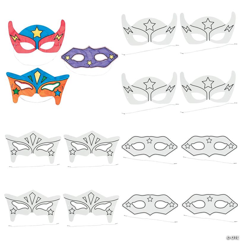 Color Your Own Superhero Paper Masks - 12 pc Image