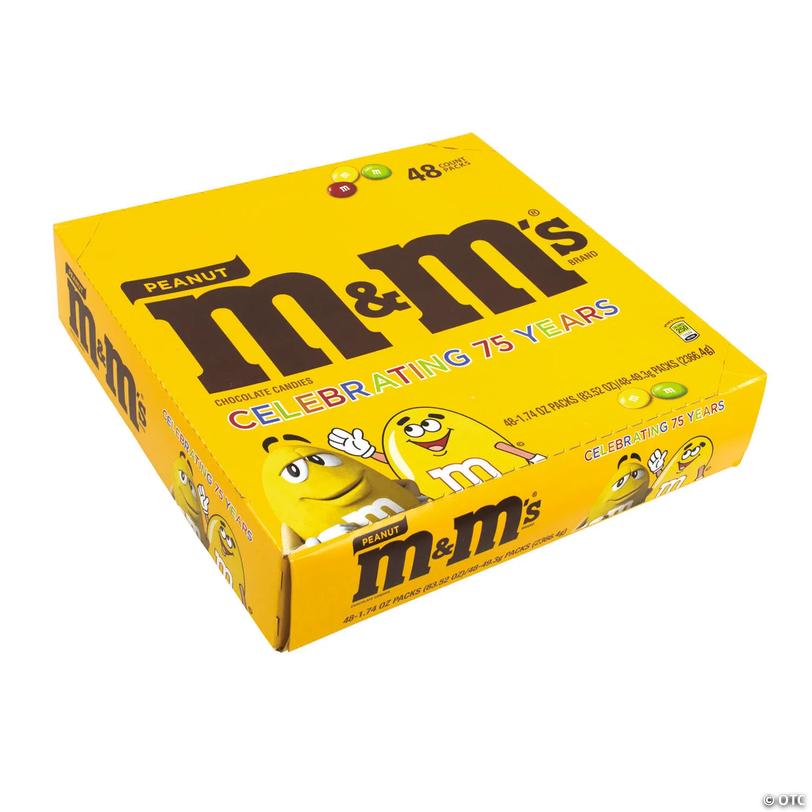 Peanut M&amp;M's Full Size, 1.74 oz Bag, 48 Count Image