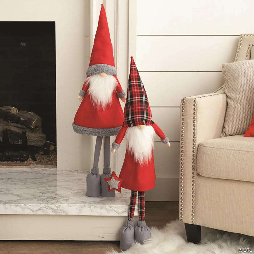 Christmas Decorative Plush Bearded Gnome Decorations - 2 pc Image