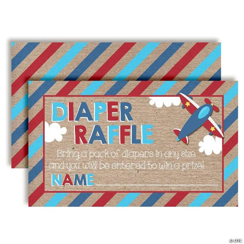 AmandaCreation Airplane Diaper Raffle Baby Shower 20pc. | Oriental Trading