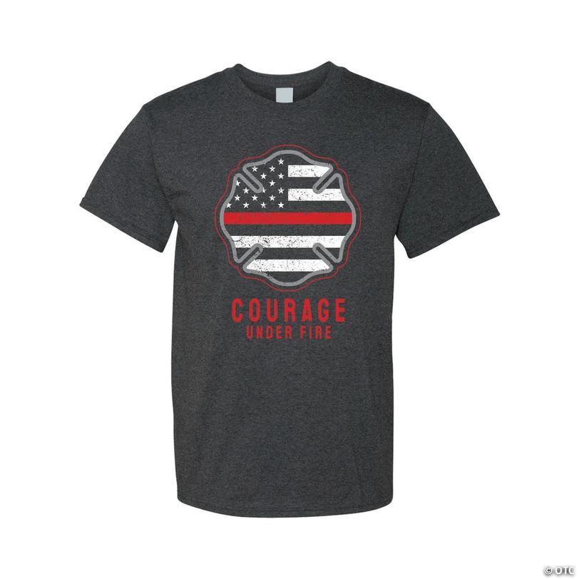Courage Under Fire Firefighter Adult&amp;#8217;s T-Shirt - Large Image