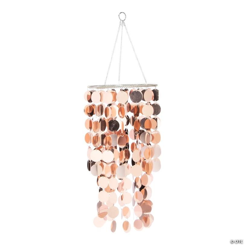 18" Rose Gold Reflective Hanging Chandelier Image