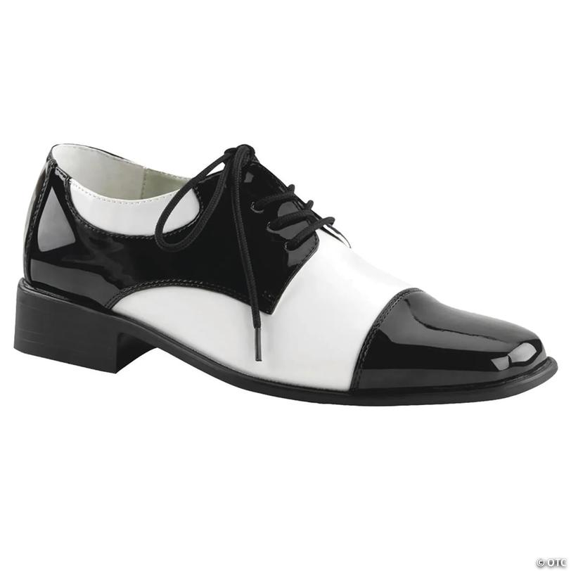 Men's Black &amp; White Oxford Shoes - Size 12-13 Image