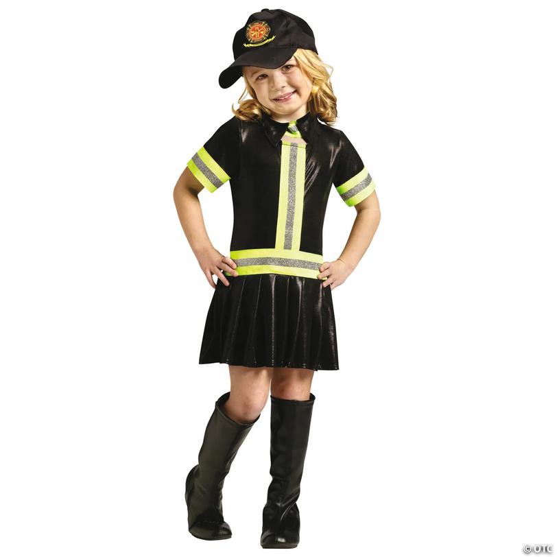 Girl&amp;#8217;s Firefighter Costume - Large Image