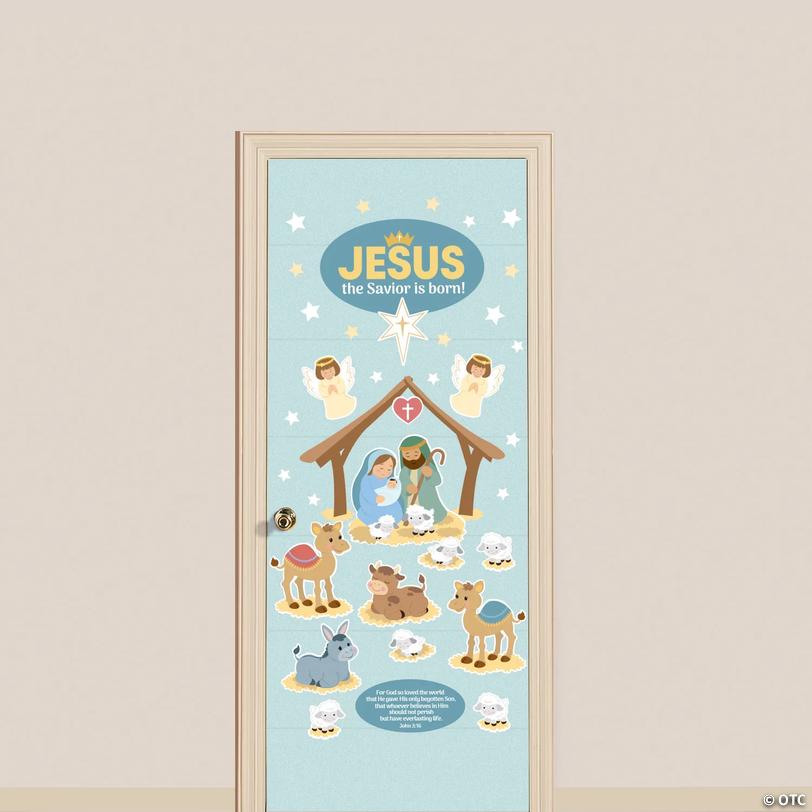 Jesus the Savior Is Born Nativity Door Decorating Kit - 5 pc Image