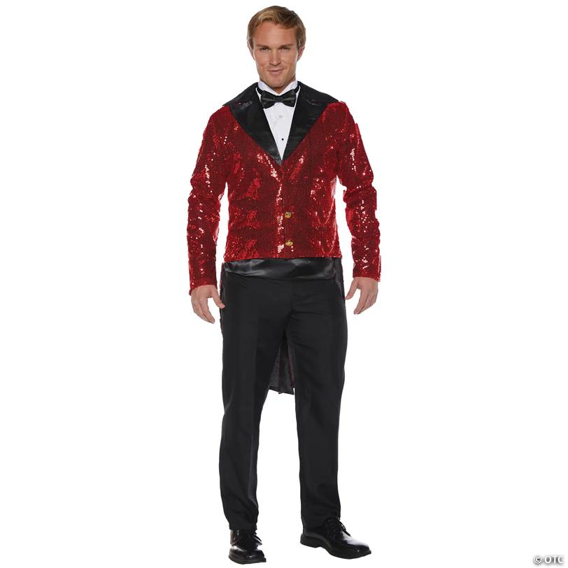Adults Red Sequin Tailcoat Image