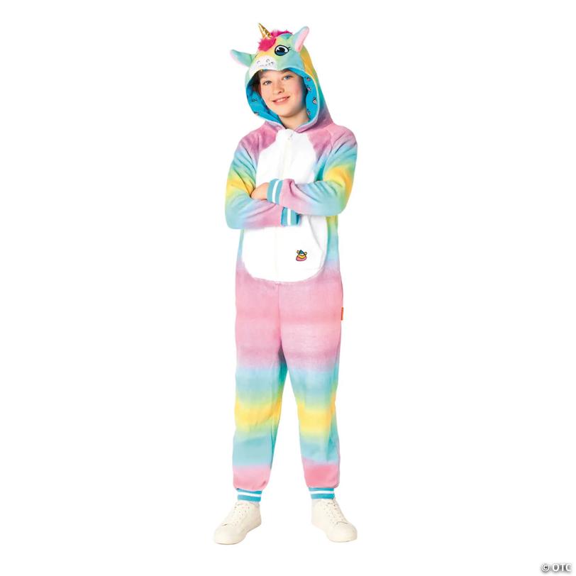 Kids Unicorn Hooded Onesie Costume - Large 10-12 Image