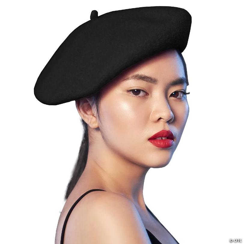 Black French Style Beret - Women display picture 1