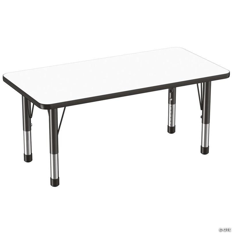 Factory Direct Partners 24 x 48 in Rectangle Dry-Erase Adjustable Activity Table with Chunky Legs Image