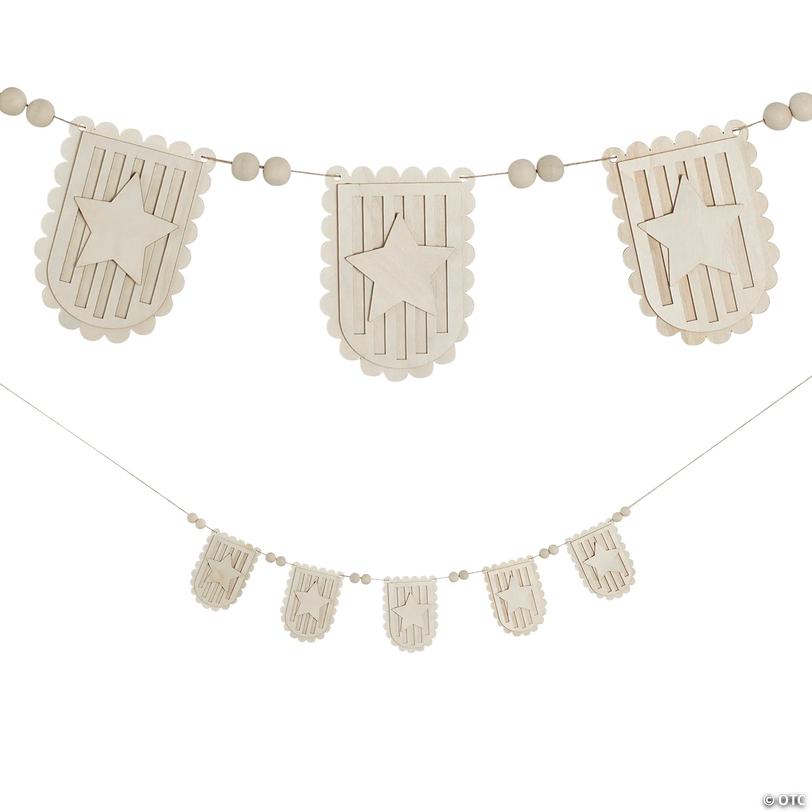 DIY Unfinished Wood Patriotic Bunting Kit - Makes 1 Image