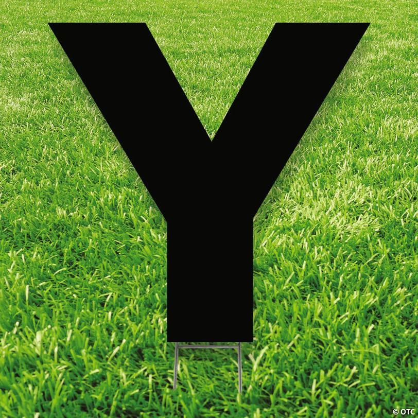 20" x 20" Black Letter Y Yard Sign Image