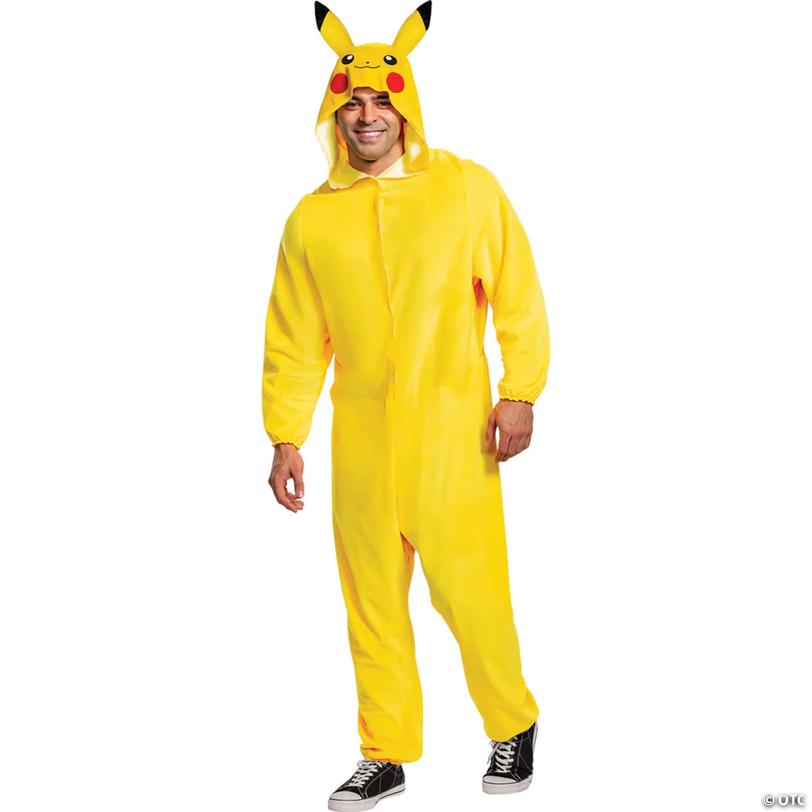 Adults Classic Pok&amp;#233;mon Pikachu Jumpsuit Costume - Large 42-46 Image