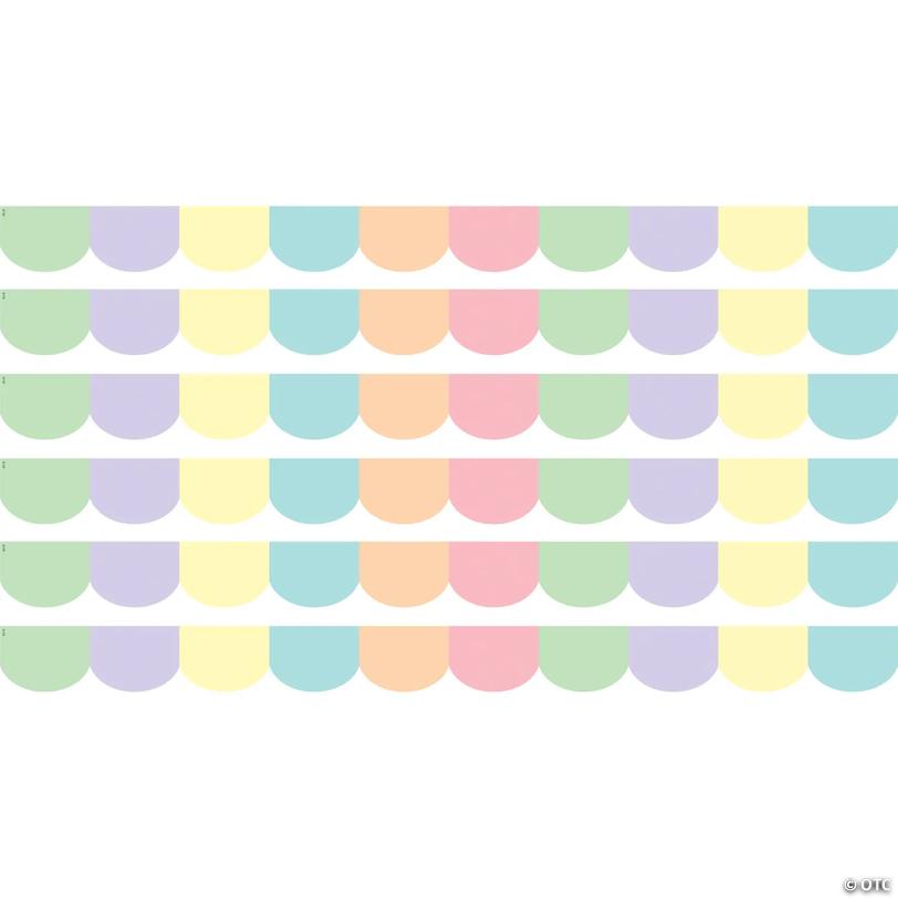 Teacher Created Resources Pastel Pop Scalloped Border Trim, 35 Feet Per Pack, 6 Packs Image