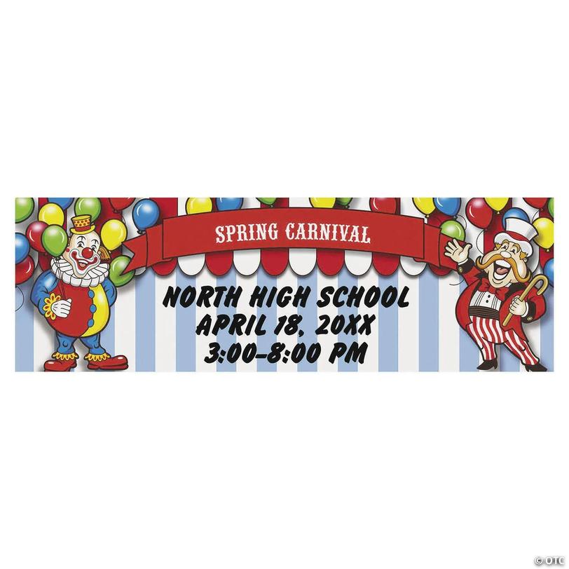 72" x 23" Under the Big Top Carnival Photo Custom Banner - Medium Image