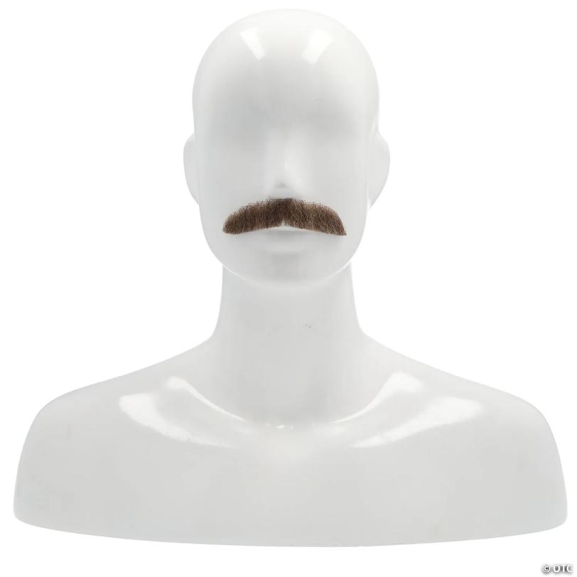 Adults Downturn M2 Human Hair Mustache - Light Chestnut Brown 8 Image