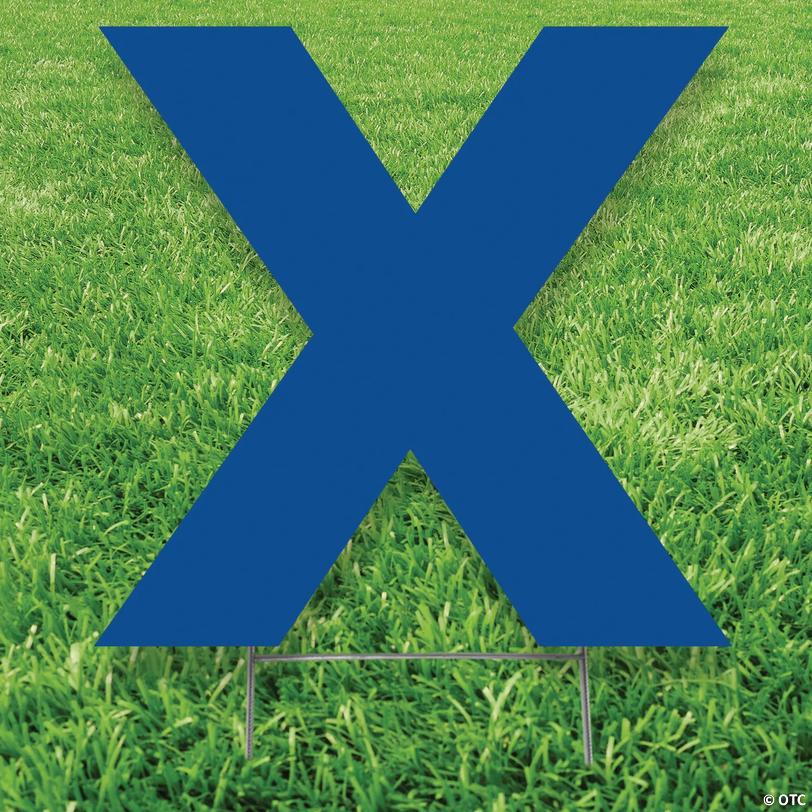 20" x 20" Blue Letter X Yard Sign Image