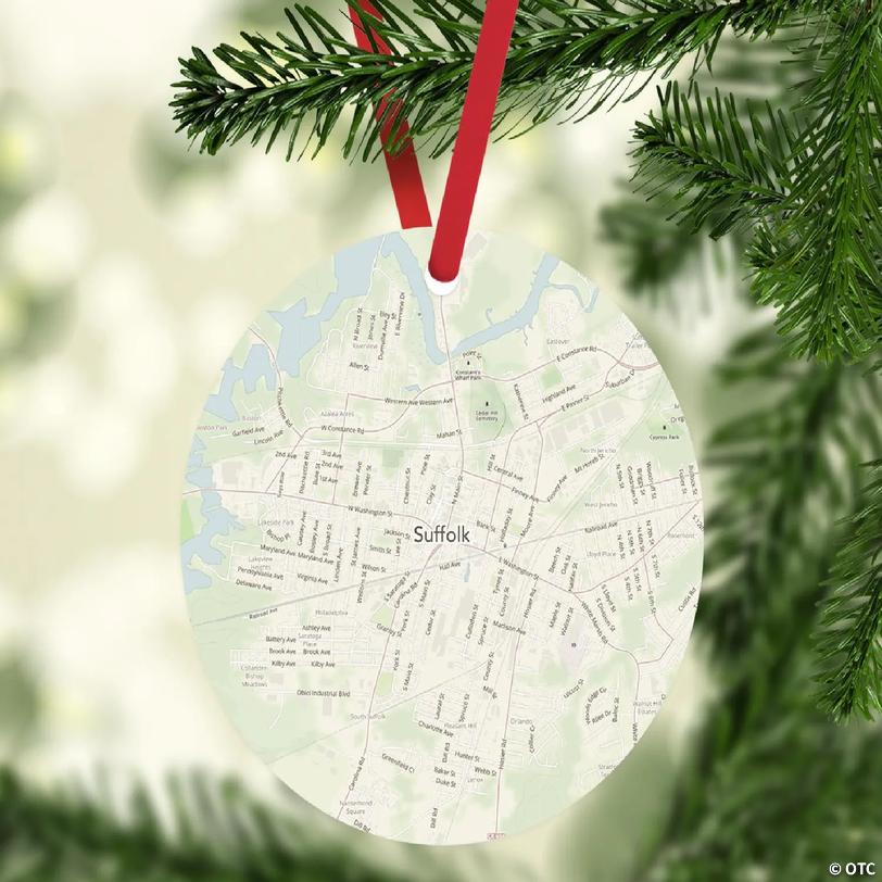 MDF Ornament Suffolk Virginia Map | Oriental Trading