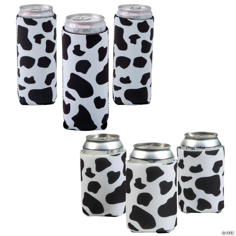 Cow Print Regular &amp; Slim Fit Can Cooler Kit for 24 - 24 Pc. Image