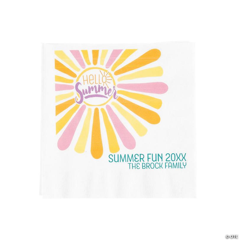Bulk 50 Ct. Personalized Summer Party Beverage Napkins Image