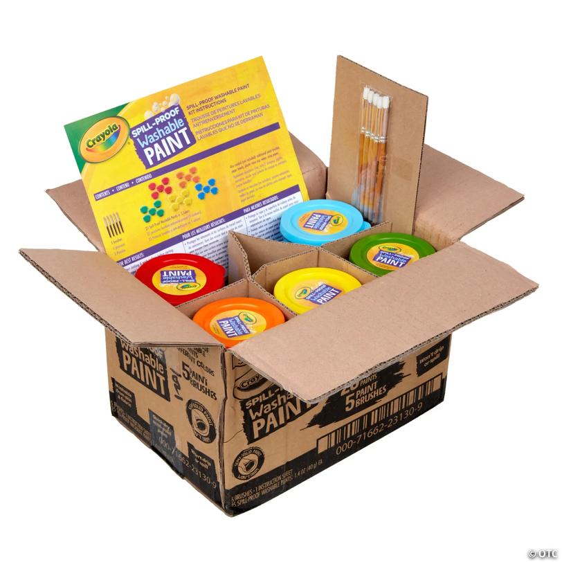 Crayola Spill Proof Washable Paints, 40mg, Assorted, 25 Jars Image