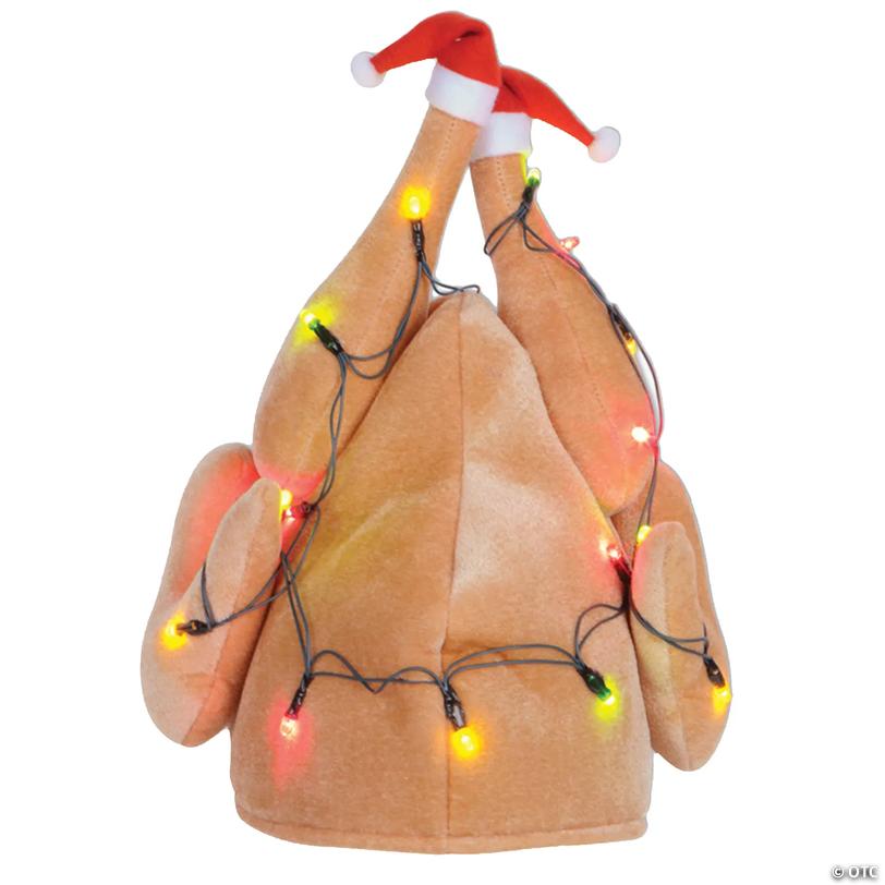 Light-Up Christmas Cooked Turkey Hat Image