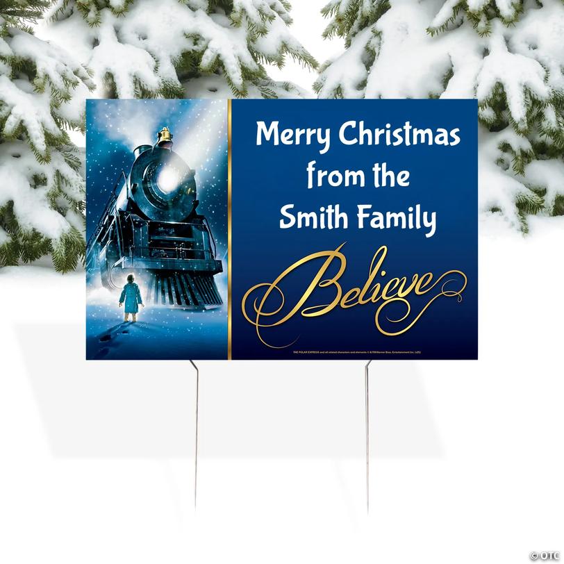 Personalized The Polar Express&amp;#8482; Believe Single-Sided Yard Sign Image