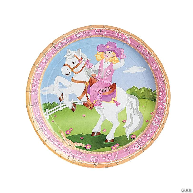Pink Cowgirl Party Paper Dinner Plates - 8 Ct. Image