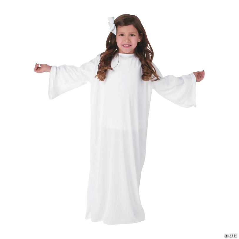 Kids White Angel Gown Nativity Costume - Small/Medium 4-8 Image
