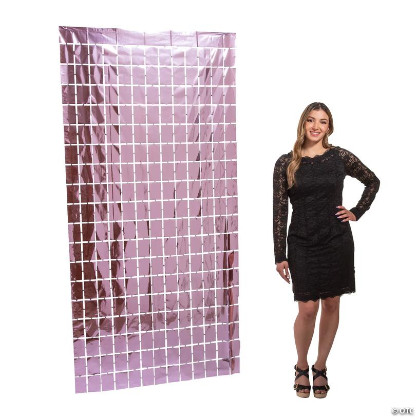 Pink Metallic Fringe Square Curtain Image