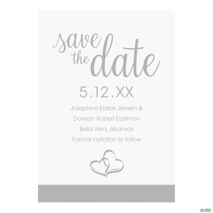 Personalized Two Hearts Save the Date Cards - 25 Pc. Image
