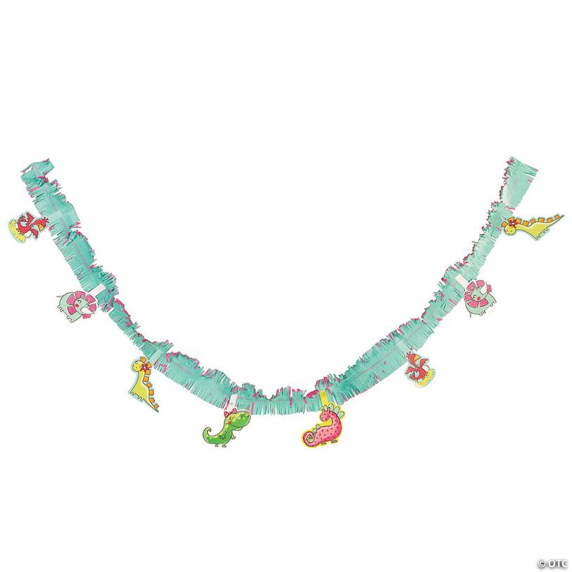 Girl Dinosaur Fringe Garland Image