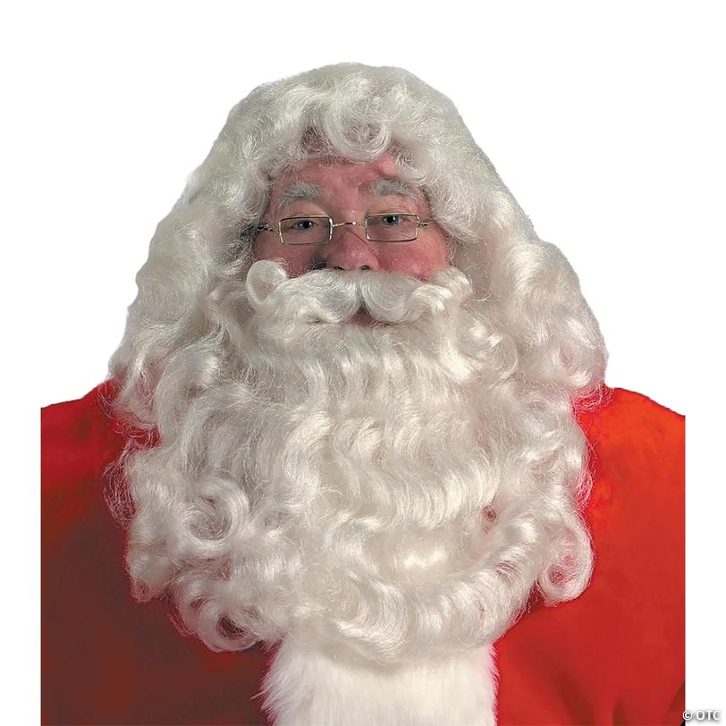 Adults Professional Santa Wig &amp; Beard Set - White Image