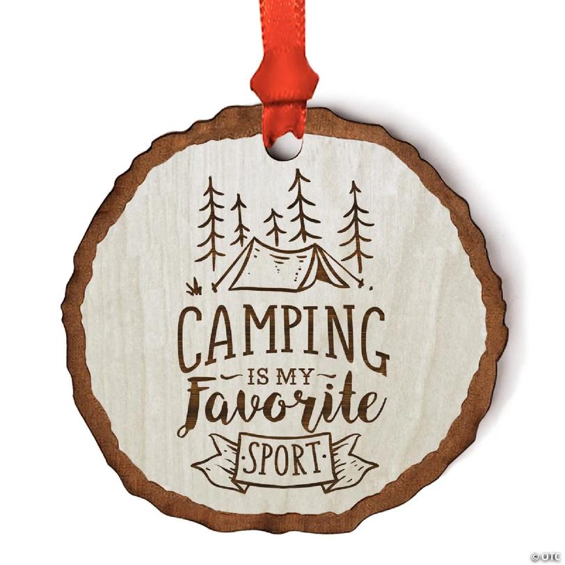 Ornament Wood Slab Camping My Favorite | Oriental Trading