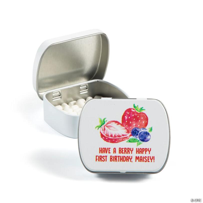 Personalized Berry Mint Tins - 24 Pc.  Image