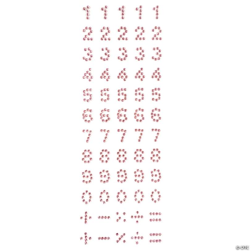 Wrapables Numbers Adhesive Rhinestones, Pink | Oriental Trading