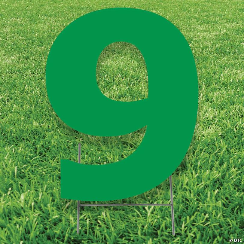 20" x 20" Green Number 9 Yard Sign Image