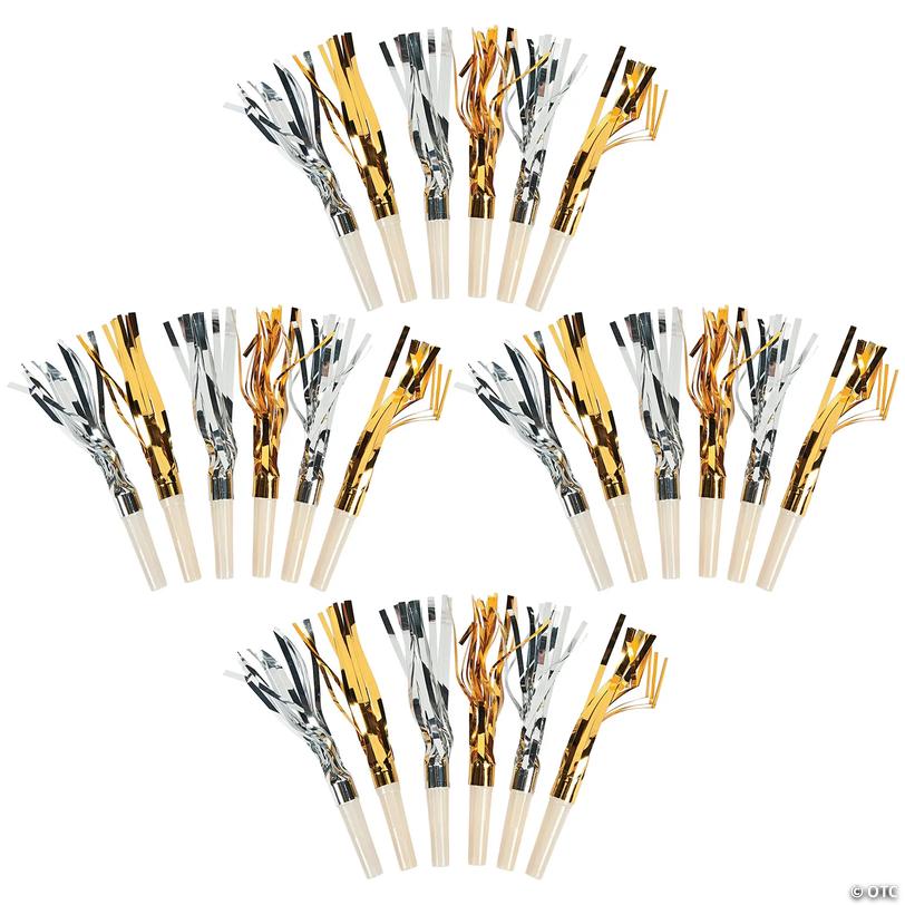 Bulk Gold &amp; Silver Metallic Fringe Blowouts - 72 pc Image