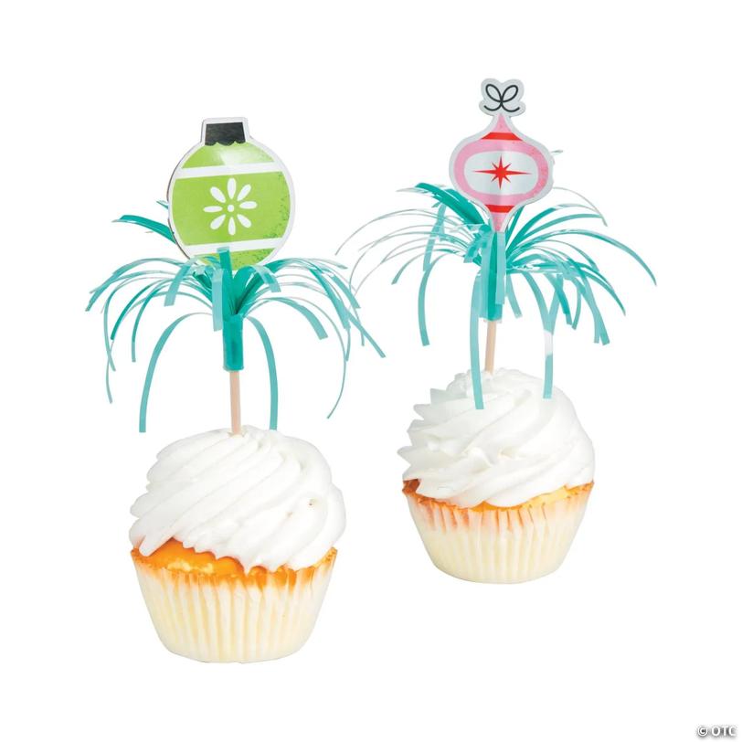 Mod &amp; Merry Christmas Ornament Picks - 12 pc Image